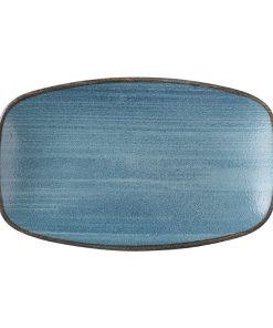 Churchill Stonecast Raw Teal Oblong Chefs Plates 180 x 101mm Pack of 12 (HX056)