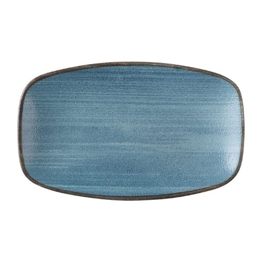 Churchill Stonecast Raw Teal Oblong Chefs Plates 180 x 101mm Pack of 12 (HX056)