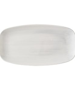 Churchill Stonecast Canvas Grey Chefs Oblong Plates 280 x 152mm Pack of 12 (HX072)
