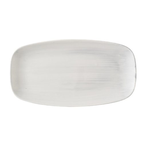 Churchill Stonecast Canvas Grey Chefs Oblong Plates 280 x 152mm Pack of 12 (HX072)