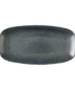 Churchill Studio Prints Astro Metallic Blue Chefs Oblong Plates 280x 152mm 12 Pack (HX099)