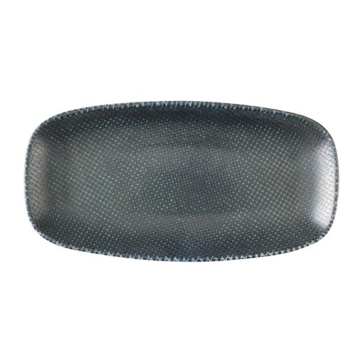 Churchill Studio Prints Astro Metallic Blue Chefs Oblong Plates 280x 152mm 12 Pack (HX099)