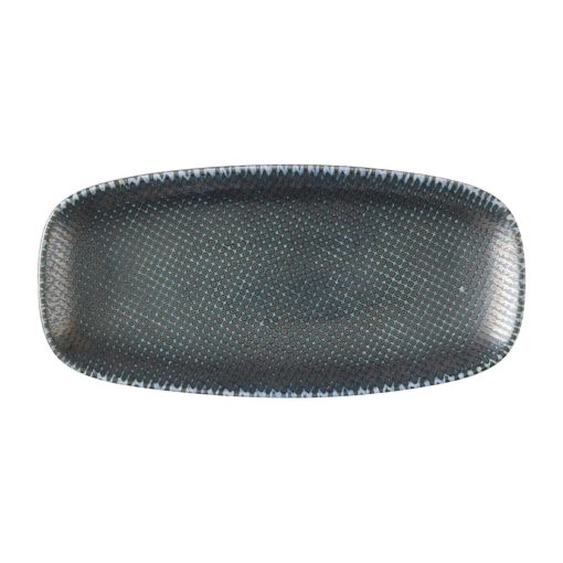 Churchill Studio Prints Astro Metallic Blue Chefs Oblong Plates 270x 127mm 12 Pack (HX100)
