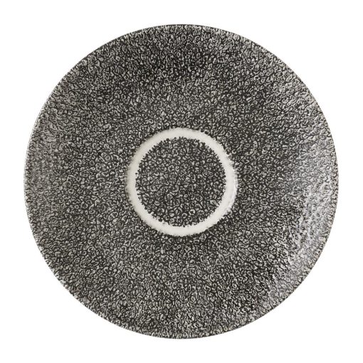 Churchill Studio Prints Raku Quartz Black Cappuccino Saucers 158mm Pack of 12 (HX119)