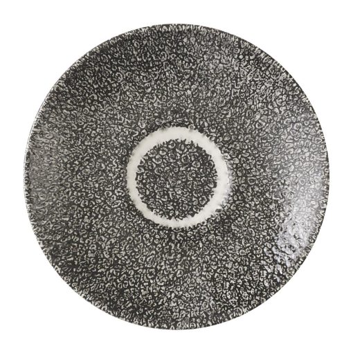 Churchill Studio Prints Raku Quartz Black Espresso Saucers 115mm Pack of 12 (HX120)