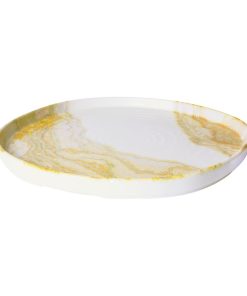 Churchill Tide Gold Organic Walled Plates 255mm 6 Pack (HX168)
