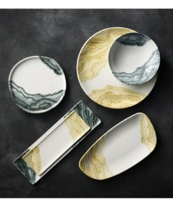 Churchill Tide Gold Chefs Geo Plates 330 x 178mm 6 Pack (HX173)