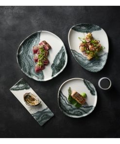 Churchill Tide Black Organic Walled Plates 255mm 6 Pack (HX184)