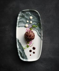 Churchill Tide Black Oblong Chefs Plates 280 x 127mm 6 Pack (HX187)