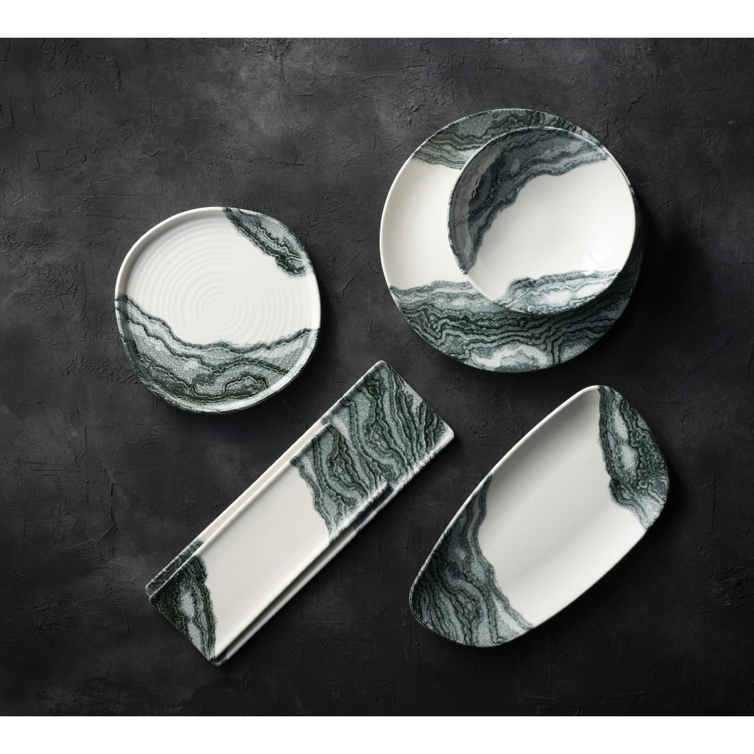 Churchill Tide Black Chefs Geo Plates 280 x 153mm 12 Pack (HX190)