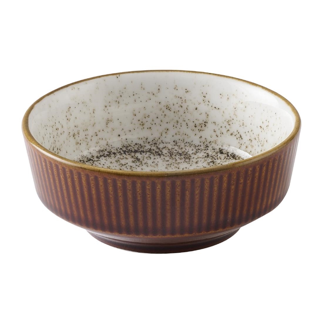 Churchill Nourish Cinnamon Brown Barley White Kochi Shallow Bowls 266ml Pack of 12 (HX196)