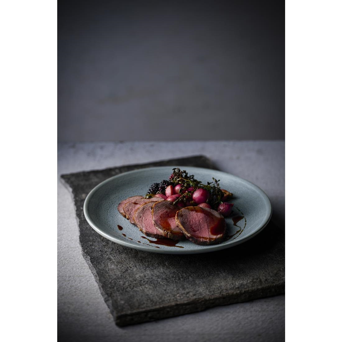 Dudson Evo Azure Coupe Plates Blue 229mm Pack of 6 (HX210)