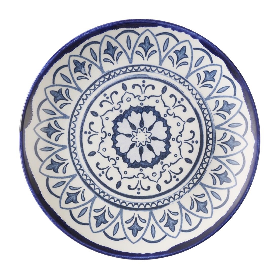 Dudson Harvest Moresque Coupe Plates Blue 165mm Pack of 12 (HX224)