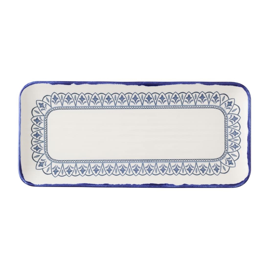 Dudson Harvest Moresque Rectangle Platters Blue 330x152mm 6 Pack (HX230)