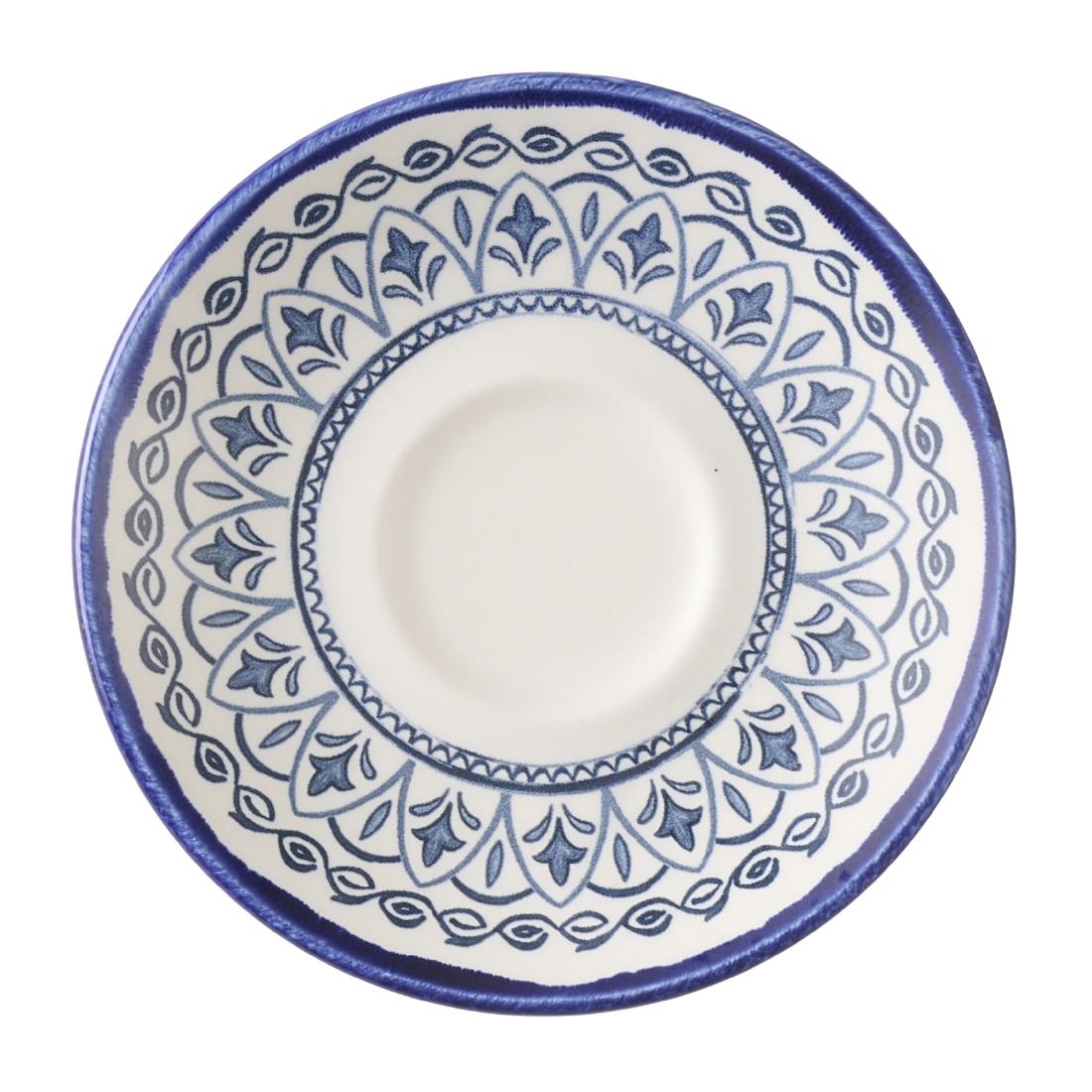 Dudson Harvest Moresque Espresso Saucers Blue 115mm Pack of 12 (HX232)