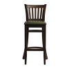 Manhattan Bar Chair in Dark Walnut with Bison Cedar Seat (HX852)
