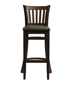 Manhattan Bar Chair in Dark Walnut with Bison Cedar Seat (HX852)