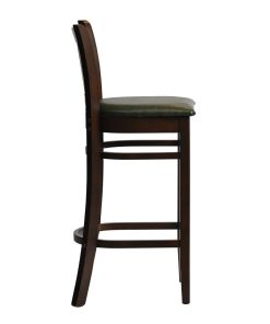 Manhattan Bar Chair in Dark Walnut with Bison Cedar Seat (HX852)