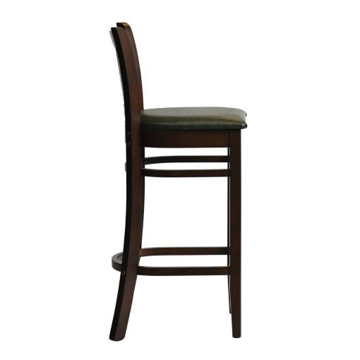 Manhattan Bar Chair in Dark Walnut with Bison Cedar Seat (HX852)