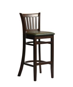 Manhattan Bar Chair in Dark Walnut with Bison Cedar Seat (HX852)
