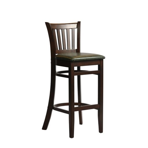 Manhattan Bar Chair in Dark Walnut with Bison Cedar Seat (HX852)