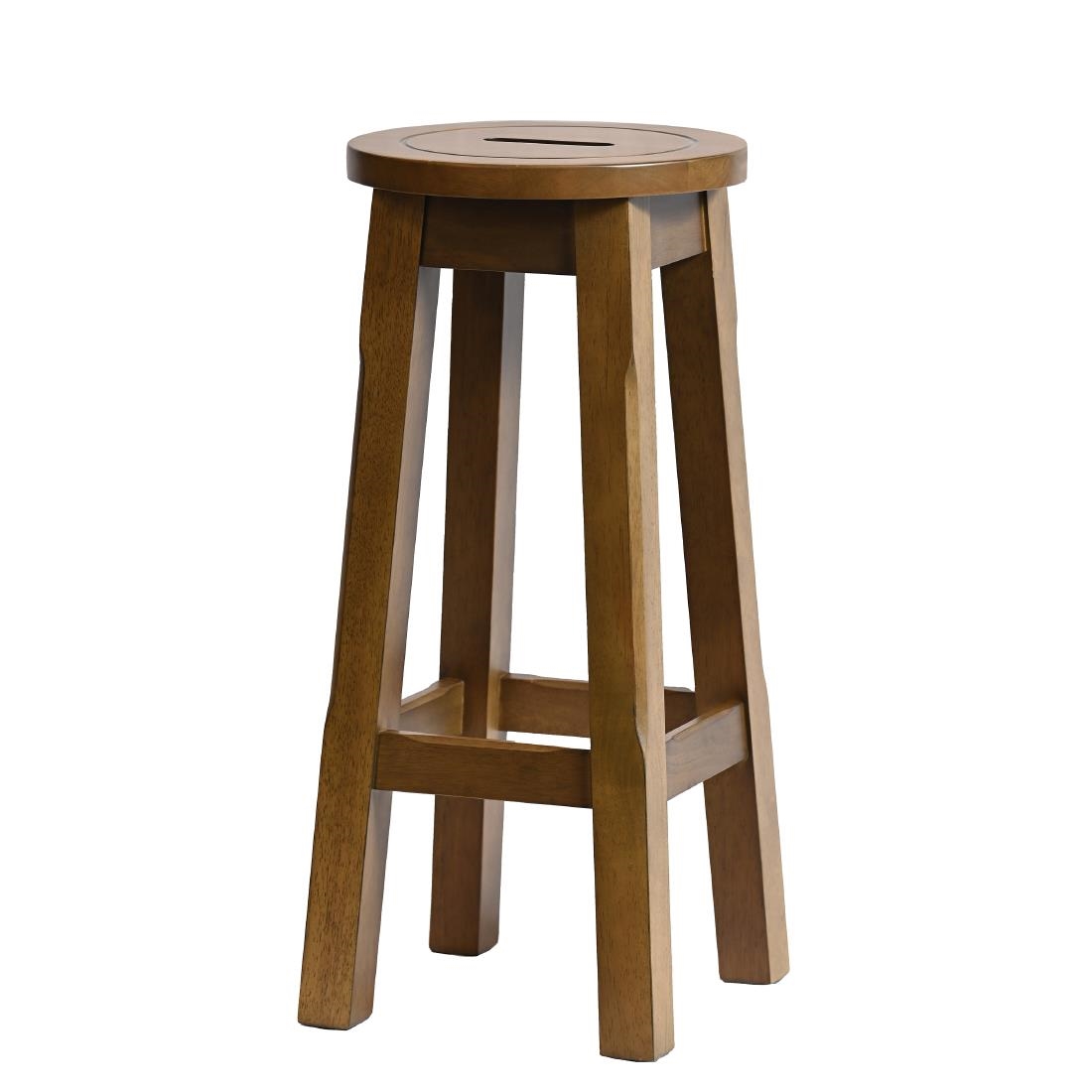Wooden Top High Stool in Weathered Oak Pack of 2 (HX909)
