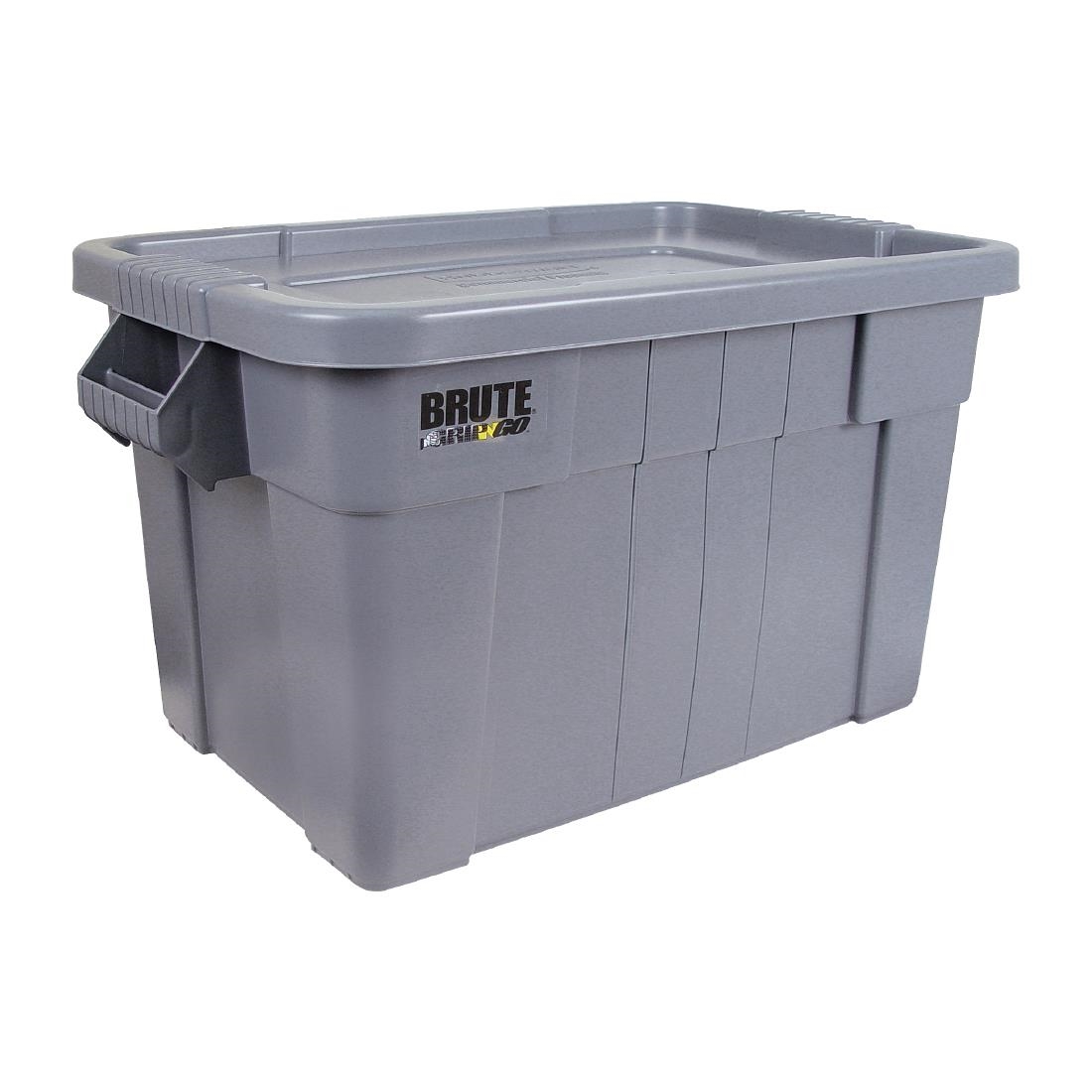 Rubbermaid BRUTE Tote Box Grey with Lid 53Ltr (HY001)
