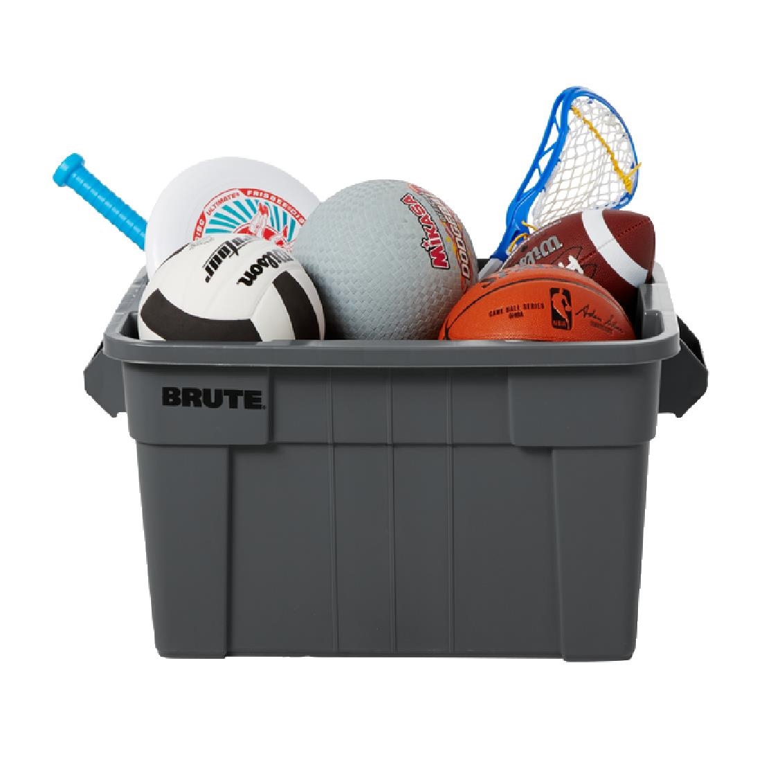Rubbermaid BRUTE Tote Box Grey with Lid 53Ltr (HY001)