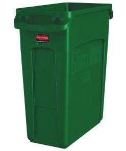 Rubbermaid Slim Jim Bin with Venting Channels Green 60Ltr (HY011)