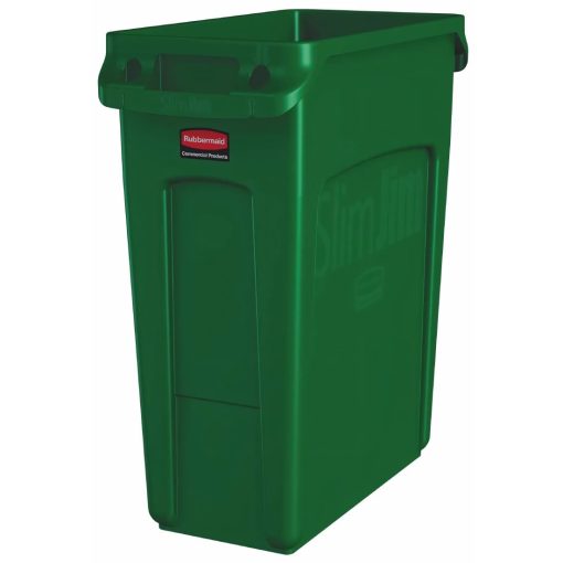 Rubbermaid Slim Jim Bin with Venting Channels Green 60Ltr (HY011)