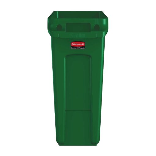 Rubbermaid Slim Jim Bin with Venting Channels Green 60Ltr (HY011)