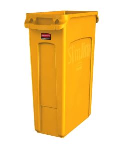Rubbermaid Slim Jim Bin with Venting Channels Yellow 87Ltr (HY012)