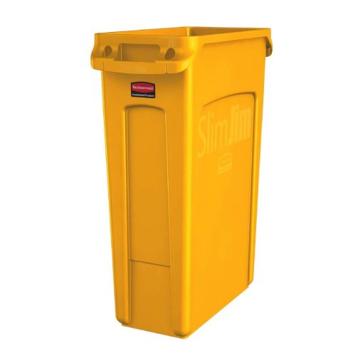 Rubbermaid Slim Jim Bin with Venting Channels Yellow 87Ltr (HY012)