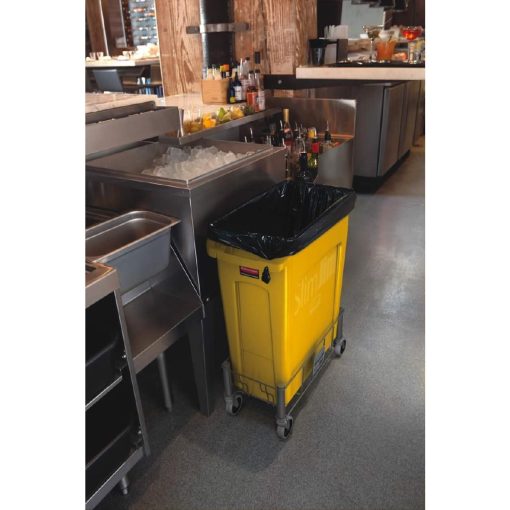 Rubbermaid Slim Jim Bin with Venting Channels Yellow 87Ltr (HY012)