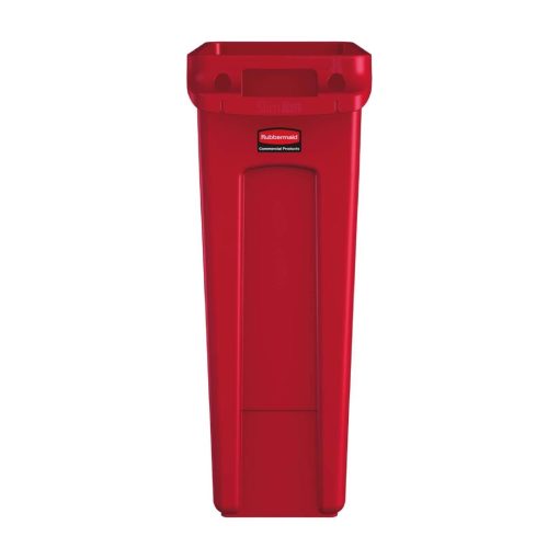Rubbermaid Slim Jim Bin with Venting Channels Red 87Ltr (HY013)