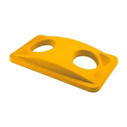 Rubbermaid Slim Jim Cans-Bottles Recycling Yellow Lid (HY033)