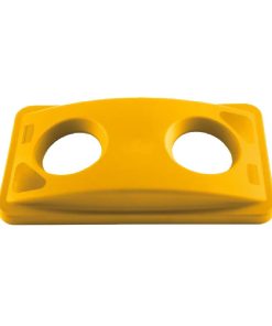 Rubbermaid Slim Jim Cans-Bottles Recycling Yellow Lid (HY033)