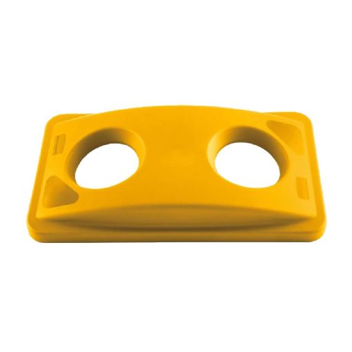 Rubbermaid Slim Jim Cans-Bottles Recycling Yellow Lid (HY033)