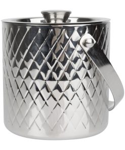 Olympia Geo Double Wall Ice Bucket Stainless Steel 1950ml (HY134)