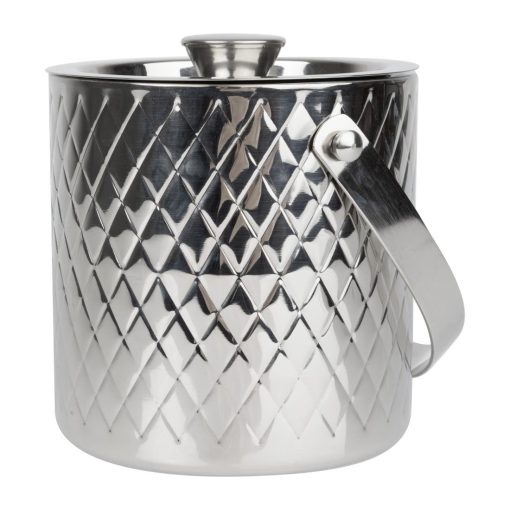 Olympia Geo Double Wall Ice Bucket Stainless Steel 1950ml (HY134)