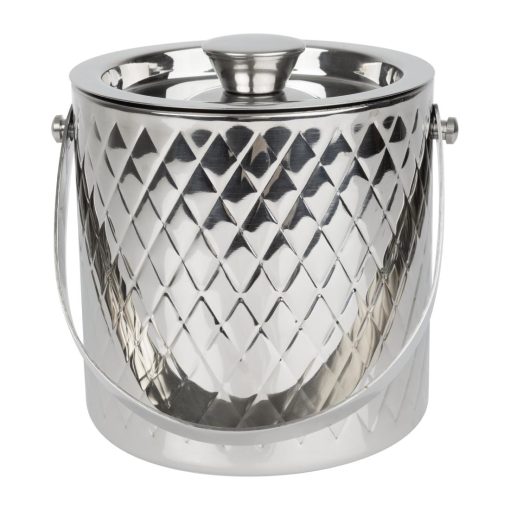 Olympia Geo Double Wall Ice Bucket Stainless Steel 1950ml (HY134)