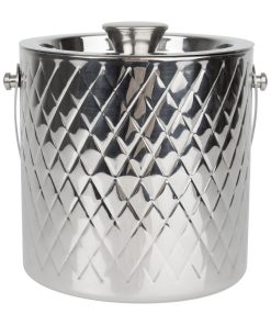 Olympia Geo Double Wall Ice Bucket Stainless Steel 1950ml (HY134)