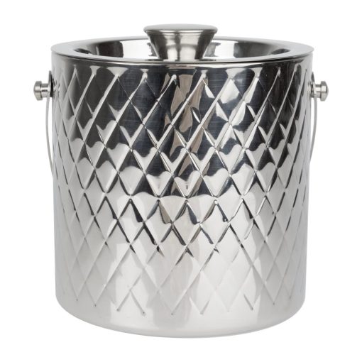 Olympia Geo Double Wall Ice Bucket Stainless Steel 1950ml (HY134)