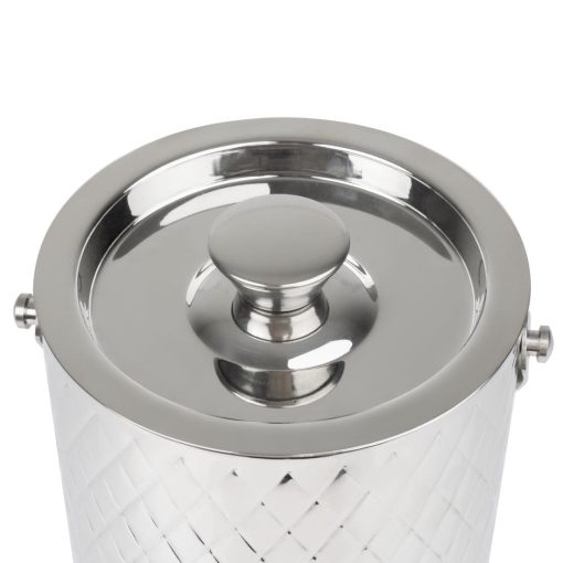 Olympia Geo Double Wall Ice Bucket Stainless Steel 1950ml (HY134)