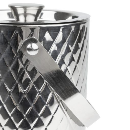 Olympia Geo Double Wall Ice Bucket Stainless Steel 1950ml (HY134)