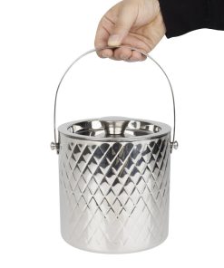 Olympia Geo Double Wall Ice Bucket Stainless Steel 1950ml (HY134)
