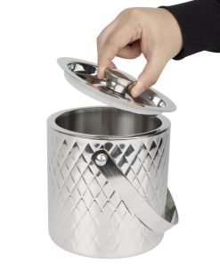 Olympia Geo Double Wall Ice Bucket Stainless Steel 1950ml (HY134)