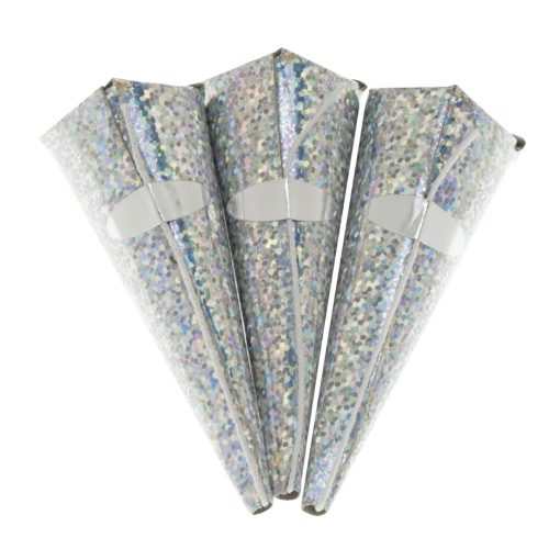 Swantex Silver Holographic Cone Party Poppers 50 pack (HY186)