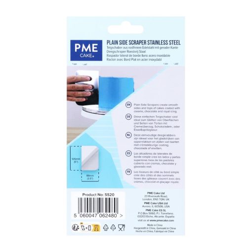 PME Side Scraper Stainless Steel Plain 126x88mm (HZ039)
