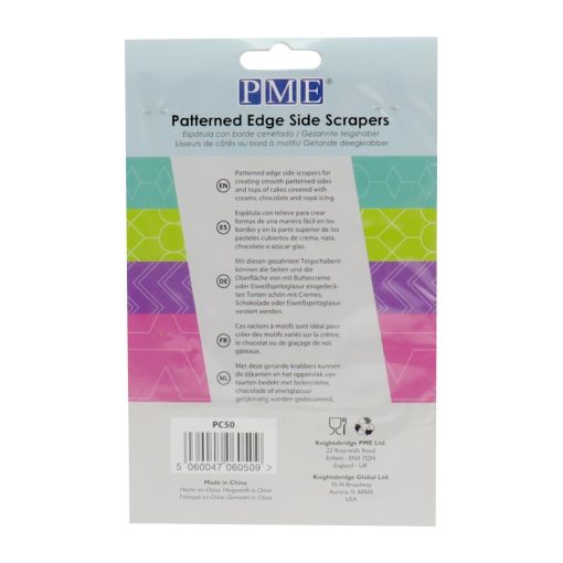 PME Side Scrapers Patterned Edge Plastic 4 Pack (HZ040)
